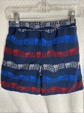 Columbia PFG Boys' Swim Trunks Shorts - Red, White & Blue flags print